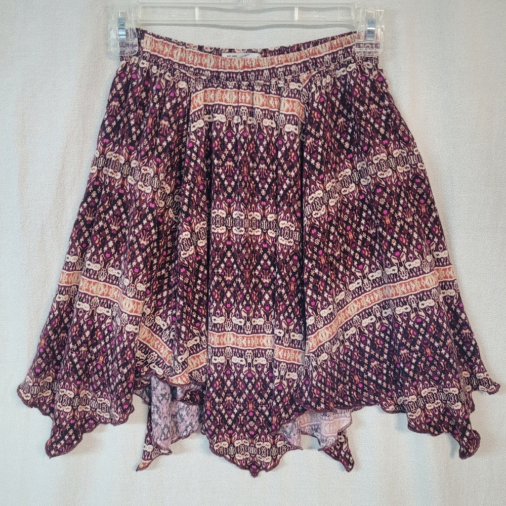 Abercrombie & Fitch Floral Asymmetrical Handkerchief Hem Skirt Boho Fairy Sz SM